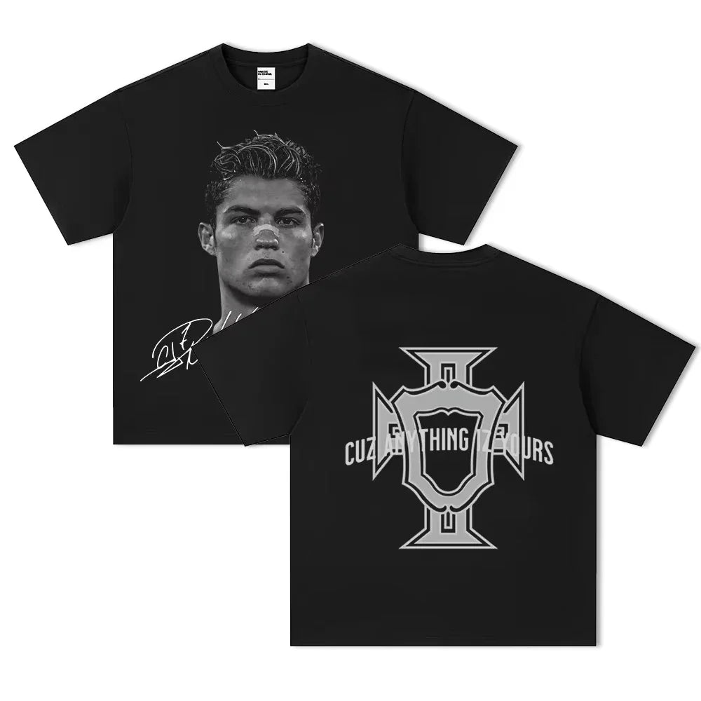 Dark Football Star Oversized Tee