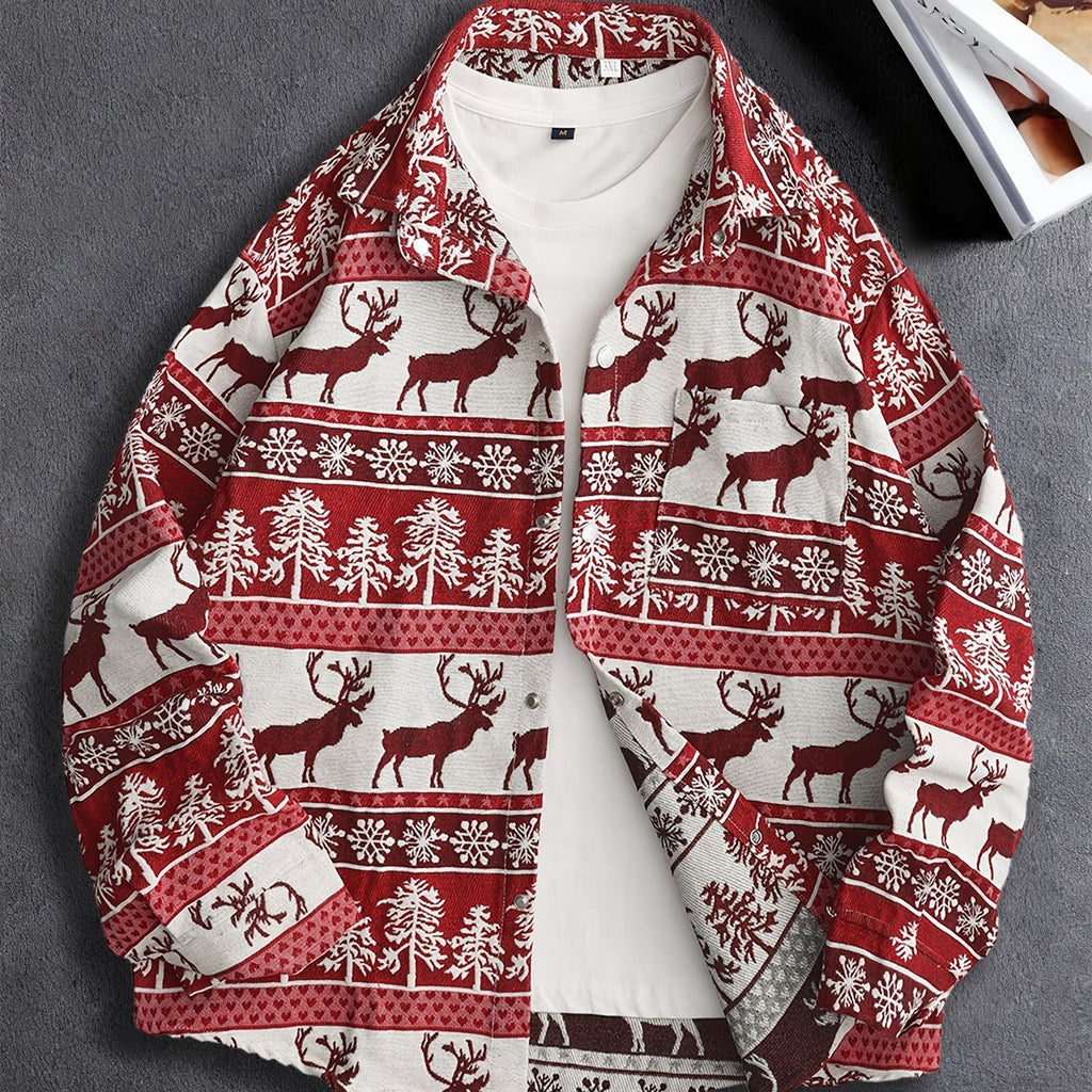 Veste Chemise Homme Vintage Américaine Ours Tissé, Chemise Décontractée Tendance Haut de Gamme pour l'Automne