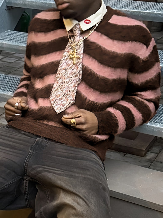 Dark Stripe Knit Pullover