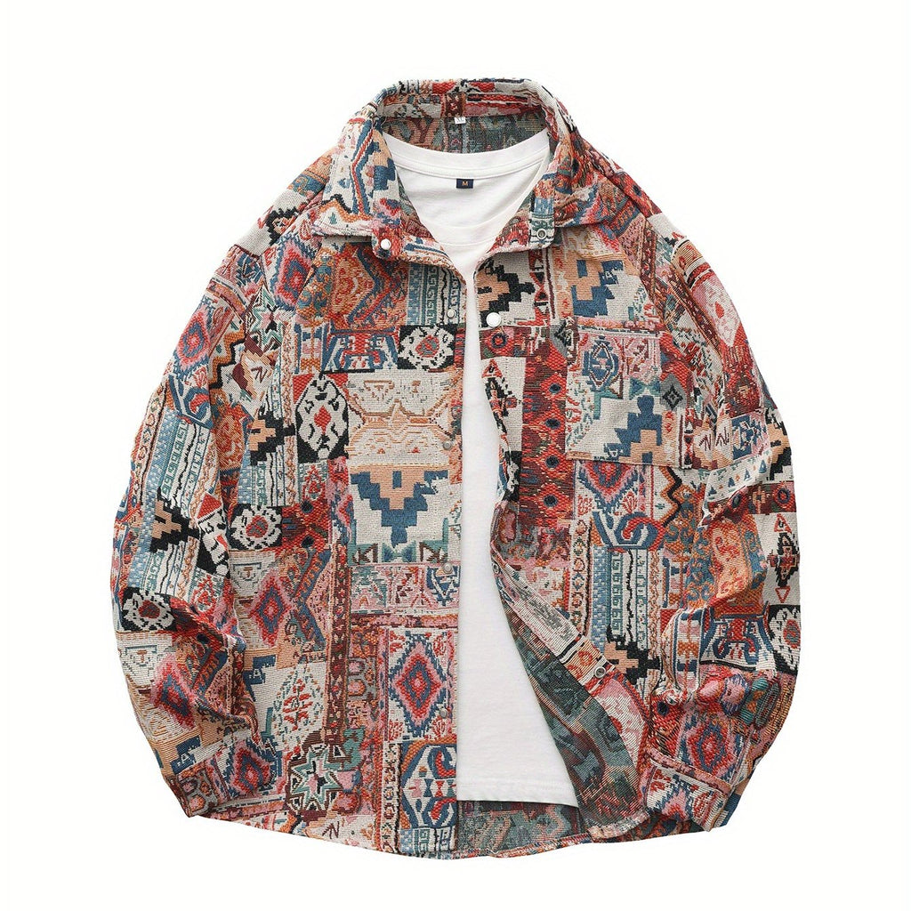 Veste Chemise Homme Vintage Américaine Ours Tissé, Chemise Décontractée Tendance Haut de Gamme pour l'Automne