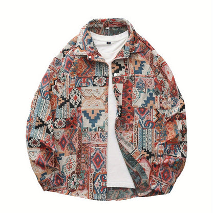 Casaco-Camisa de Urso de Homem Vintage Americano, Camisa Casual de Luxo da Moda para Outono
