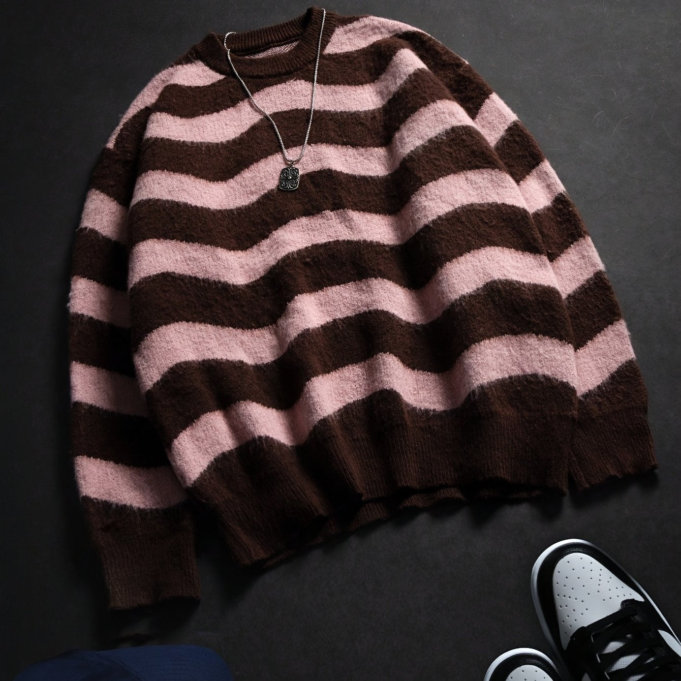 Dark Stripe Knit Pullover