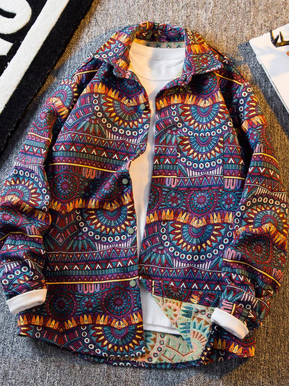 Casaco-Camisa de Urso de Homem Vintage Americano, Camisa Casual de Luxo da Moda para Outono