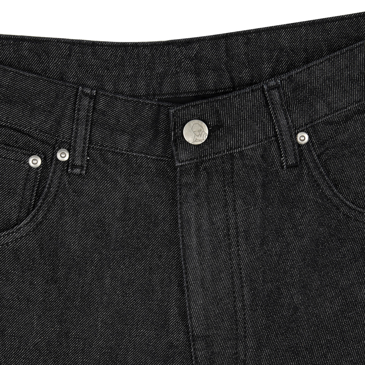 "Koi Fish V2" Jorts Raw Black