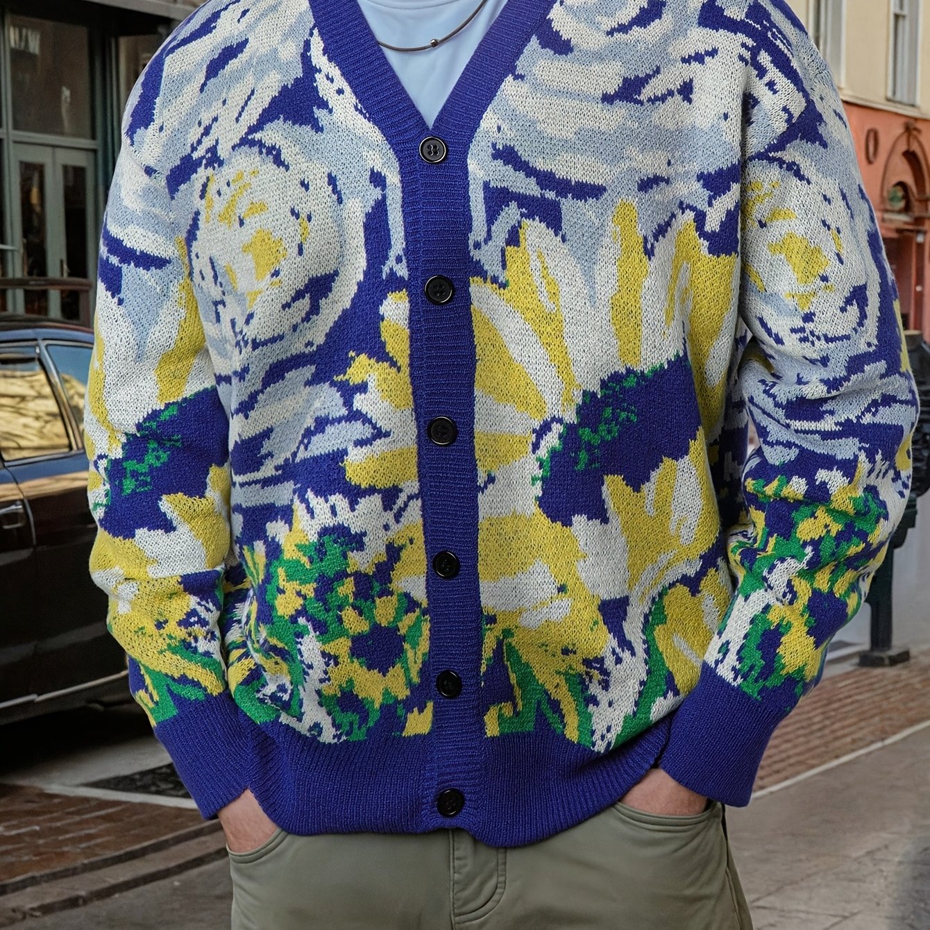 Arte Van Gogh Abstract Cardigan
