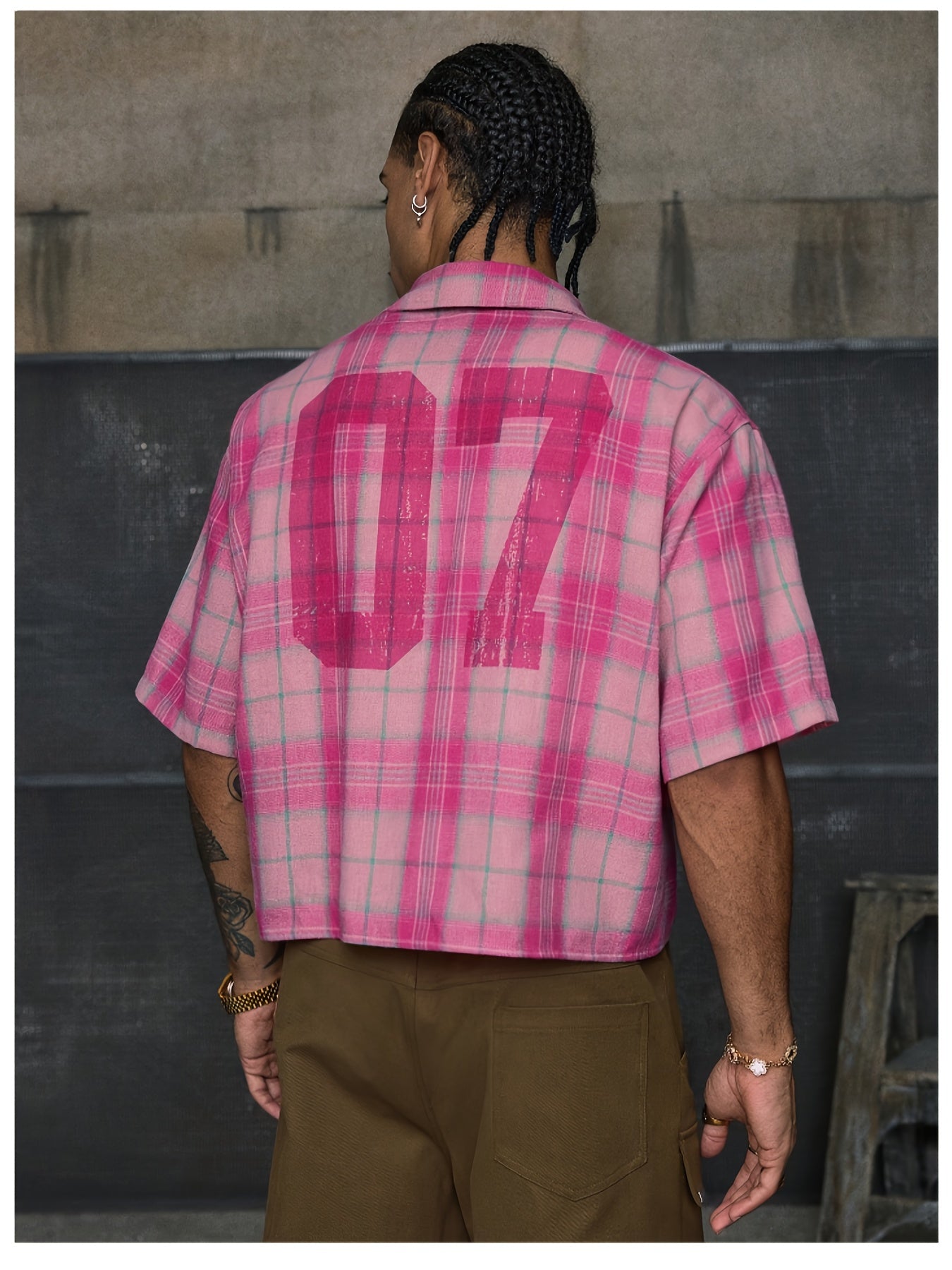 Chemise décontractée à manches courtes et imprimé patchwork, coupe ample, col à revers, plusieurs tailles pour homme