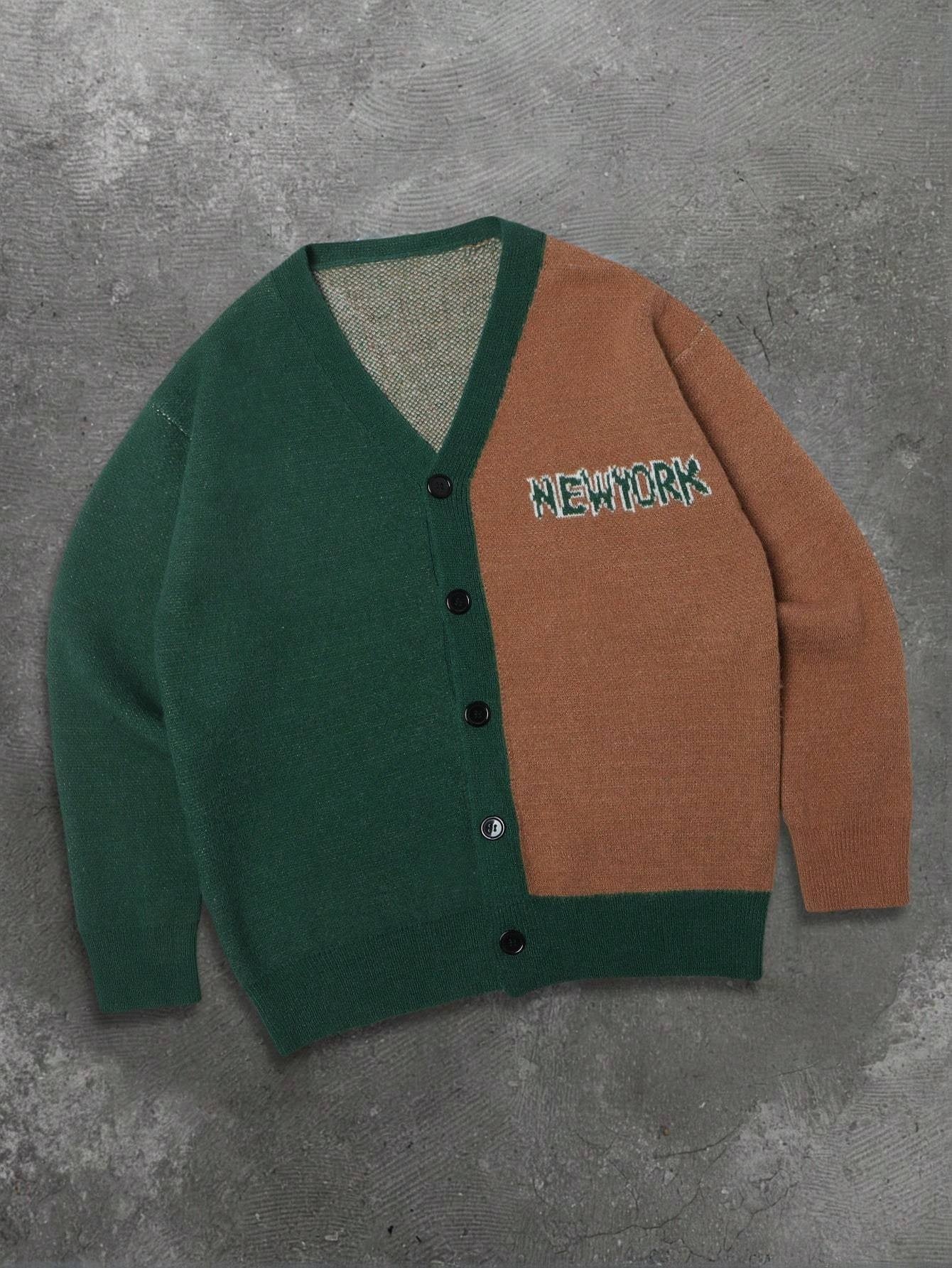 Dark New York Cartoon Cardigan