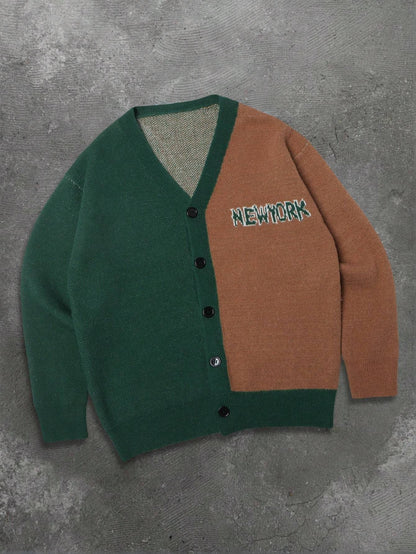Dark New York Cartoon Cardigan