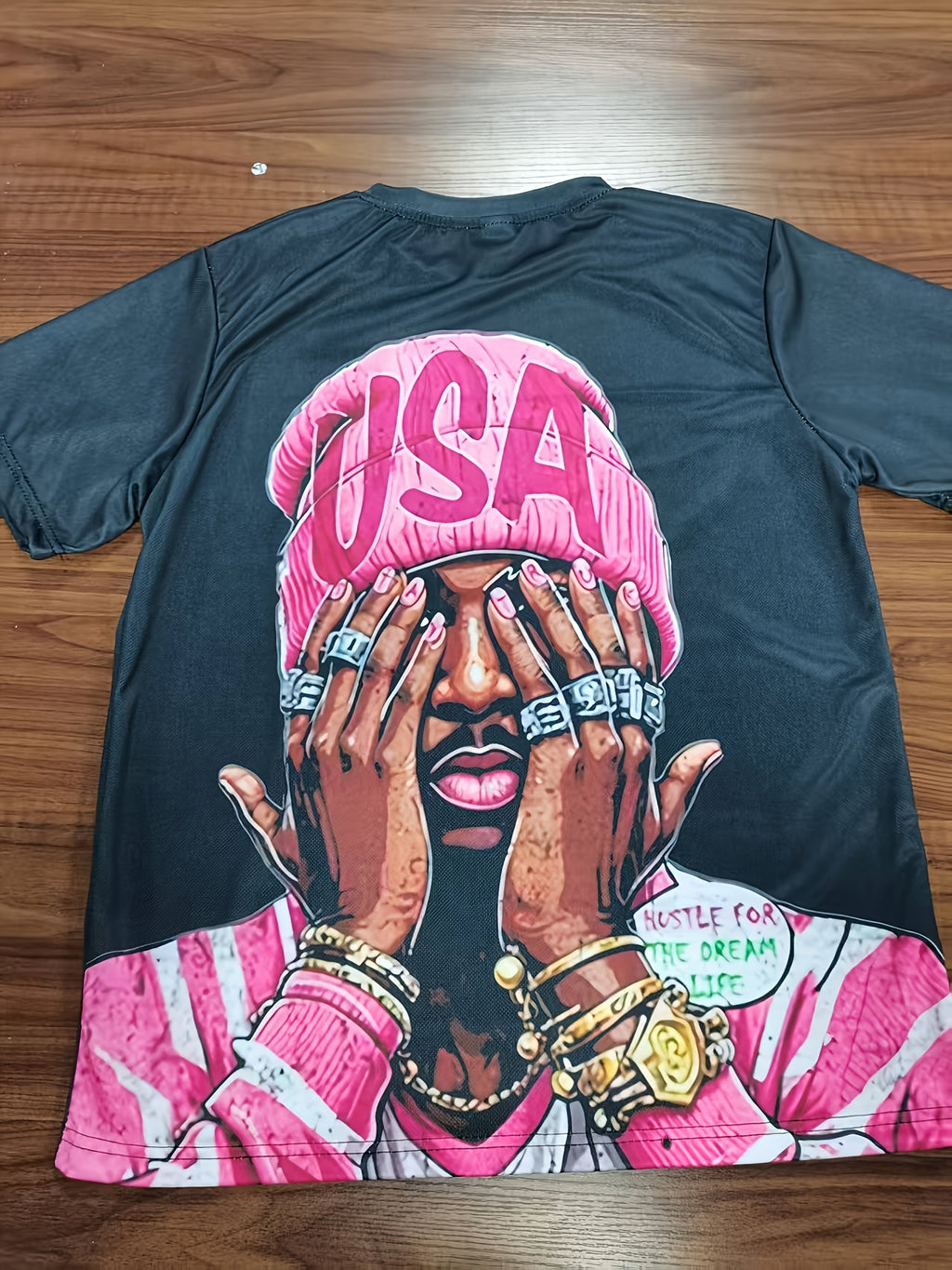 T-shirt blanc à manches courtes pour homme, imprimé numérique 3D, style streetwear hip-hop, t-shirt graphique rappeur, t-shirt à manches courtes pour homme, t-shirt décontracté à col rond et manches courtes pour homme