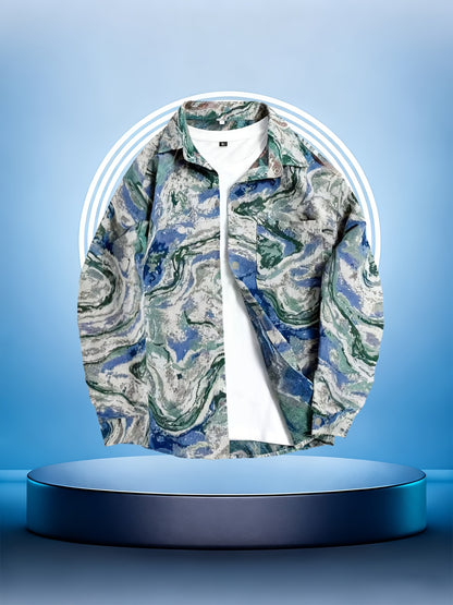 Casaco-Camisa de Urso de Homem Vintage Americano, Camisa Casual de Luxo da Moda para Outono