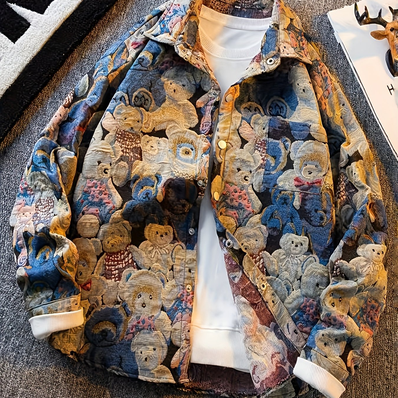 Dark Bear Woven Shirt Jacket