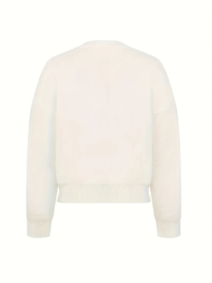 Pull femme Halloween et Noël - Pull graphique visage noir et blanc, pull doux au quotidien pour les tenues de fête d'Halloween, cadeaux de Noël - Pull chic et décontracté toute l'année pour femme, pull de fêtes, tenue festive, motif géométrique