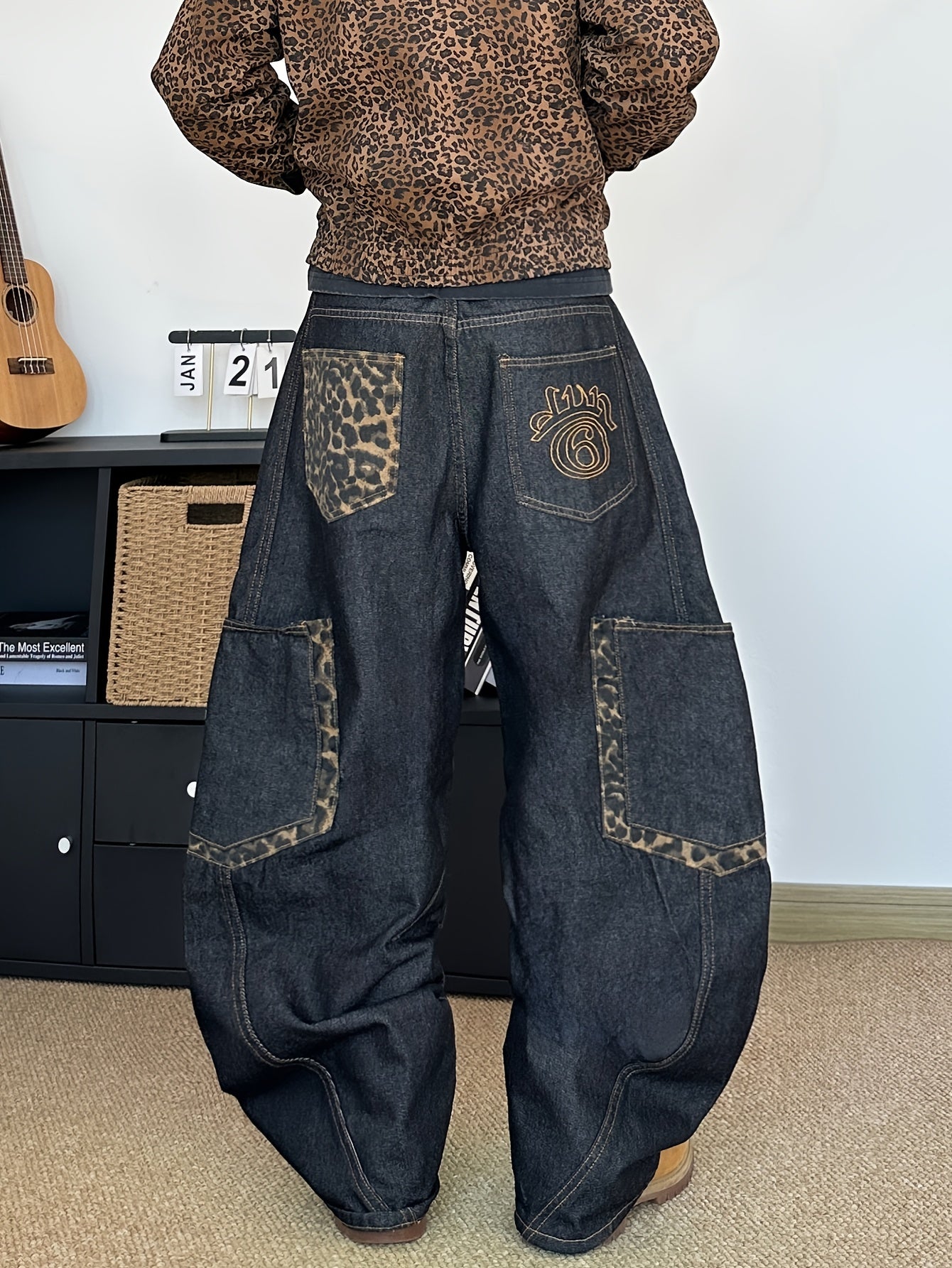 Phantom Leopard Denim — Embroidered