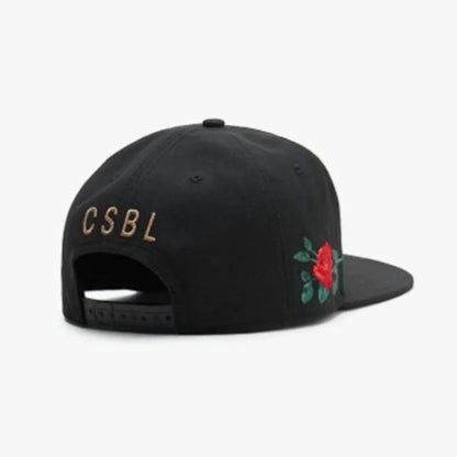 Boné snapback PANGKB Brand MI CASA CAP com estampado floral preto, estilo hip hop, para homem e mulher adulto, ideal para uso casual ao ar livre, em cor osso.