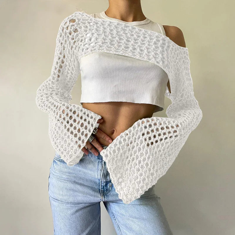 Fishnet Flare Sweater