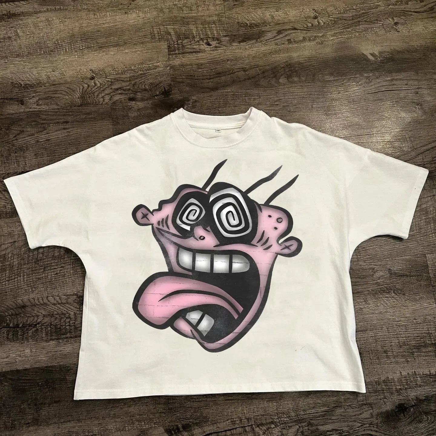 T-shirt de Algodão Solta de Moda Masculina Hip-hop de Rua com Gráficos T-shirts de Streetwear Harajuku Unissexo, Desenho Animado Americano Chique