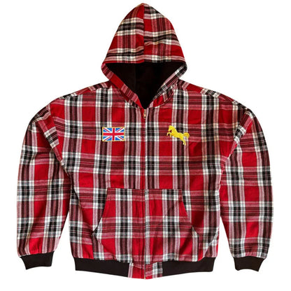 Sweat à capuche rayé automne-hiver 2025, style streetwear Y2K, broderie drapeau national, coupe ample