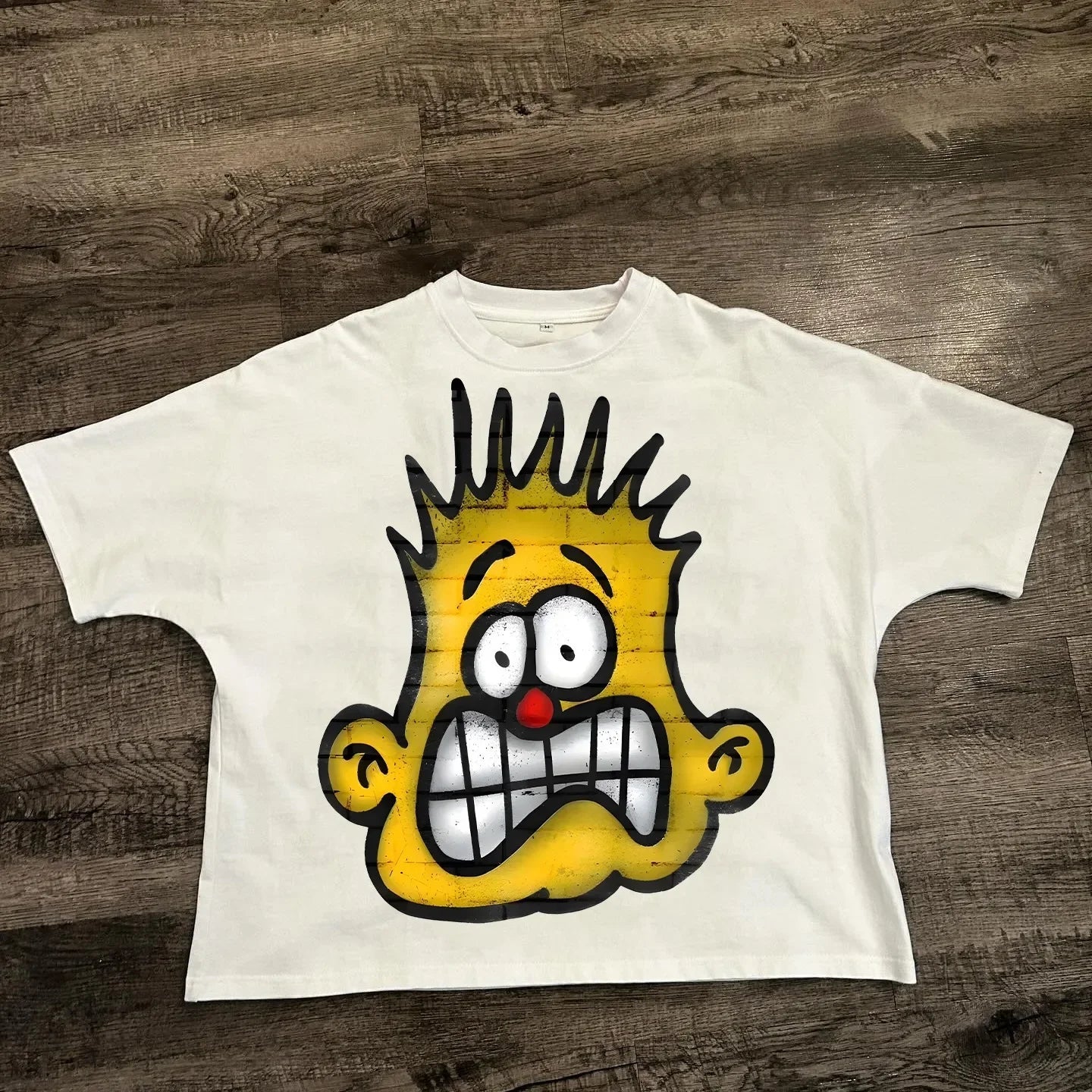 T-shirt de Algodão Solta de Moda Masculina Hip-hop de Rua com Gráficos T-shirts de Streetwear Harajuku Unissexo, Desenho Animado Americano Chique