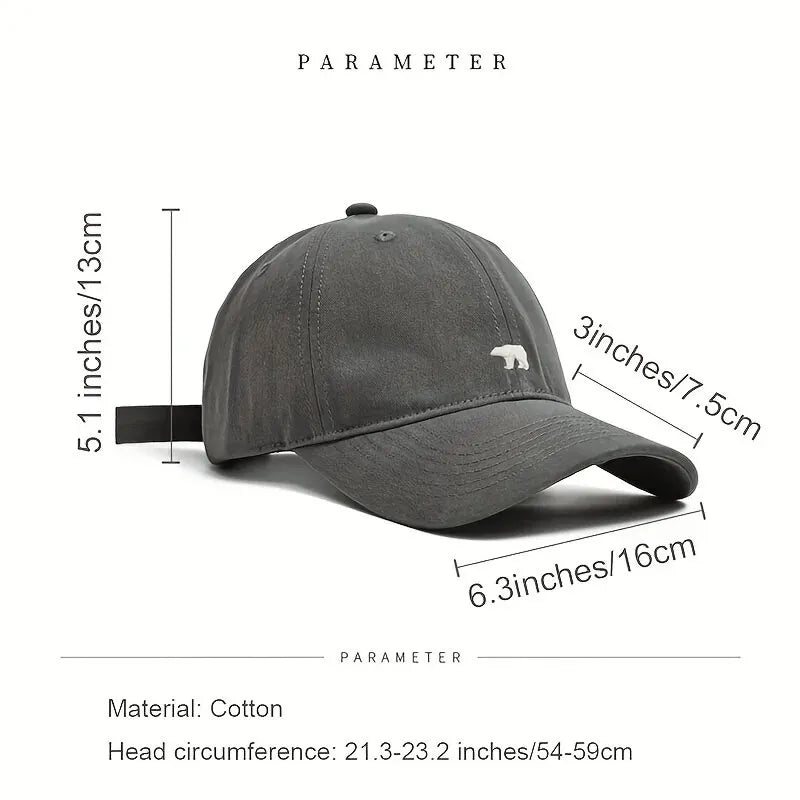 Bear Embroidered Baseball Cap
