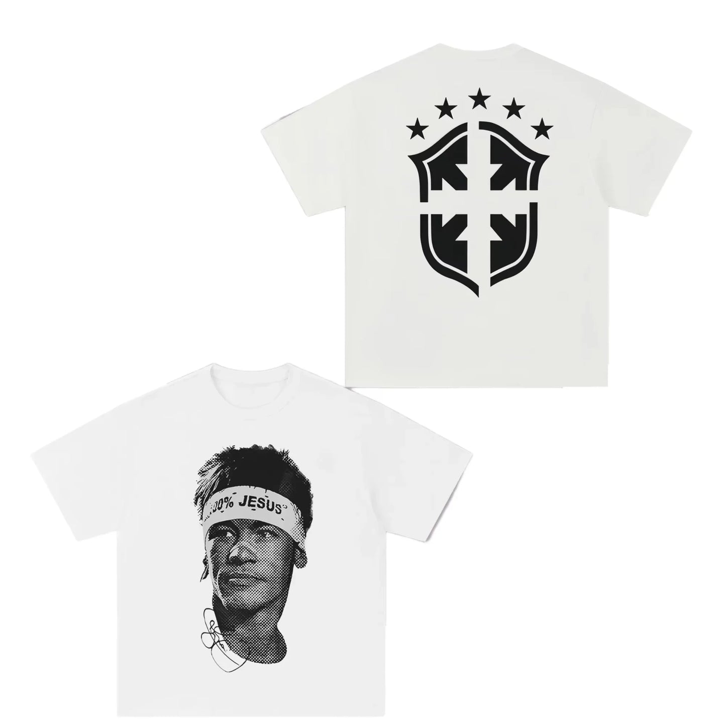 Neymar Star de Football Américain Impression 100% Coton T-shirt à Manches Courtes Hommes Femmes Vêtements Athleisure Imprimé Mode T-shirt Oversize