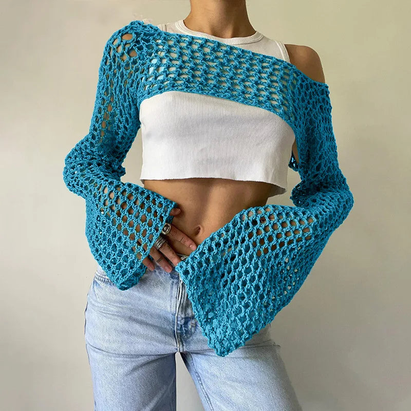 Fishnet Flare Sweater