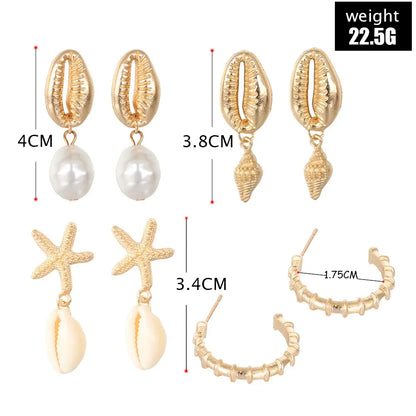 Shell & Pearl Earring Set