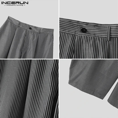 Striped Wide-Leg Joggers