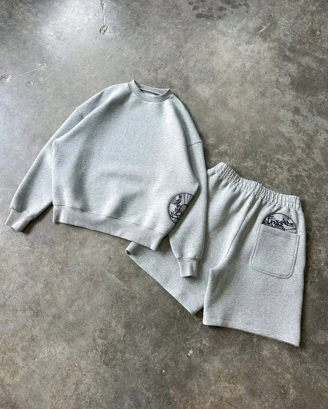 Dark Disc Pattern Shorts Set