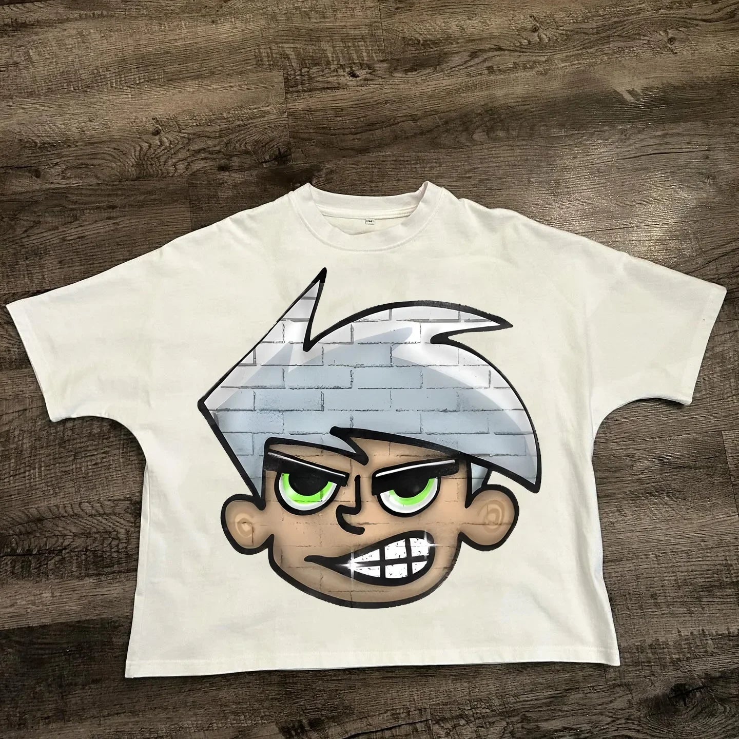 T-shirt de Algodão Solta de Moda Masculina Hip-hop de Rua com Gráficos T-shirts de Streetwear Harajuku Unissexo, Desenho Animado Americano Chique