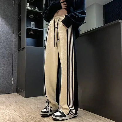 Striped Straight-Leg Sweatpants