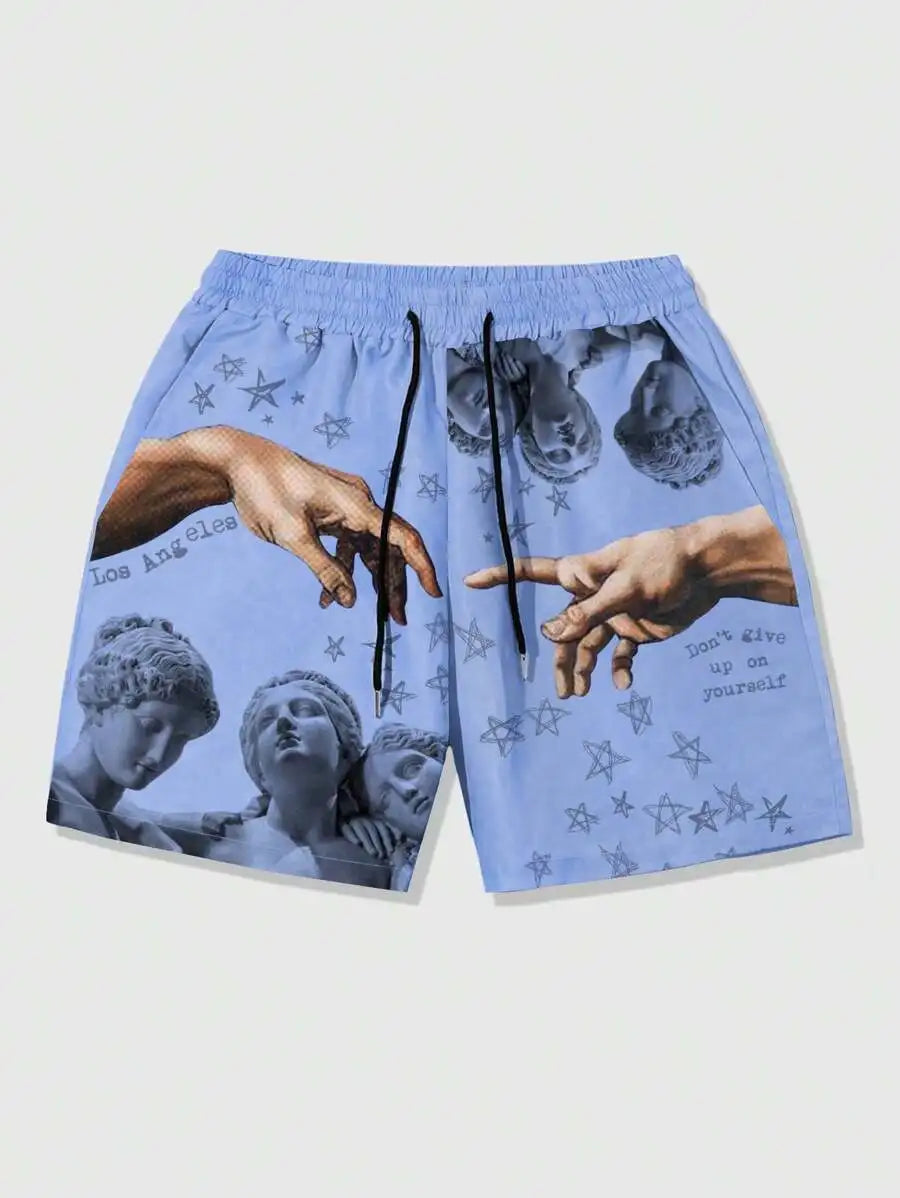 3D Sculpture Print Shorts