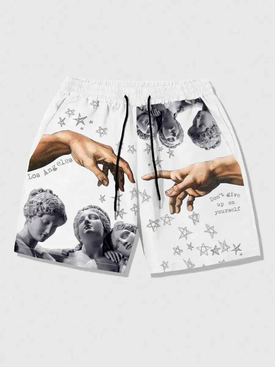 3D Sculpture Print Shorts