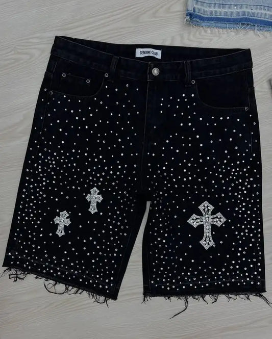 Rhinestone Denim Shorts