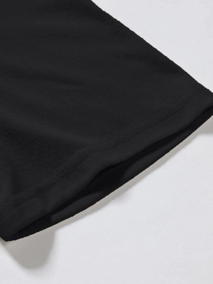 T-shirt de Texto Elástico Londres, T-shirt Gráfica com Tipo de Letra Arrojado, Adequada para Roupa de Estilo Urbano Masculino, Adequada para Todas as Estações, Confortável e Ajustada, Presente Ideal