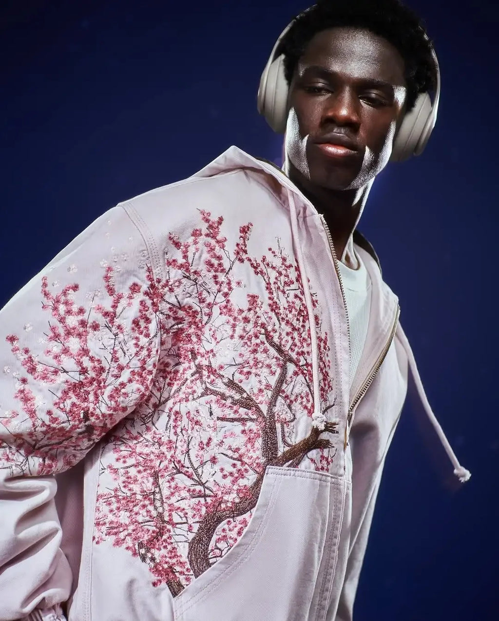 Camisolas com Capuz Oversized Cor-de-Rosa com Fecho e Bordado de Ameixeira Harajuku para Homens e Mulheres Y2K Novas Camisolas Góticas Retrô de Rua