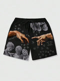 3D Sculpture Print Shorts