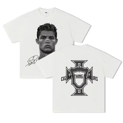 Neymar Star de Football Américain Impression 100% Coton T-shirt à Manches Courtes Hommes Femmes Vêtements Athleisure Imprimé Mode T-shirt Oversize