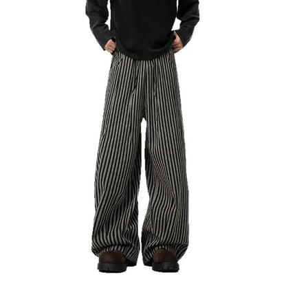 Vintage Stripe Wide-Leg Trousers