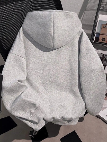 Grandes tailles 300g Sweat-shirt à capuche ample américain paresseux d'automne et d'hiver pour couples, jeunes, populaire