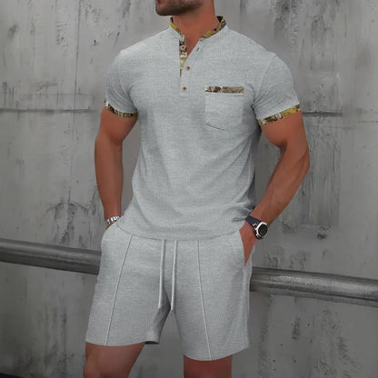 Waffle Zip-Up Polo