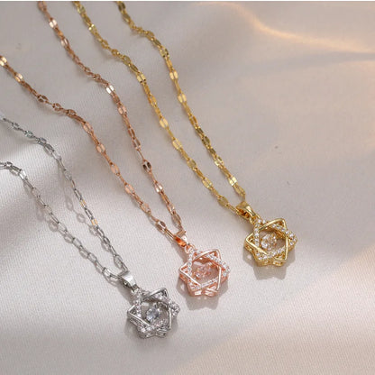Collier en argent sterling avec pendentif étoile de David, pour femme, avec cristaux mobiles, bijoux hébraïques israéliens, en acier inoxydable, pendentifs Hanouka