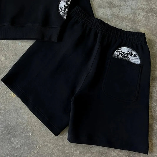 Nox Y2K Disc Embroidered Shorts