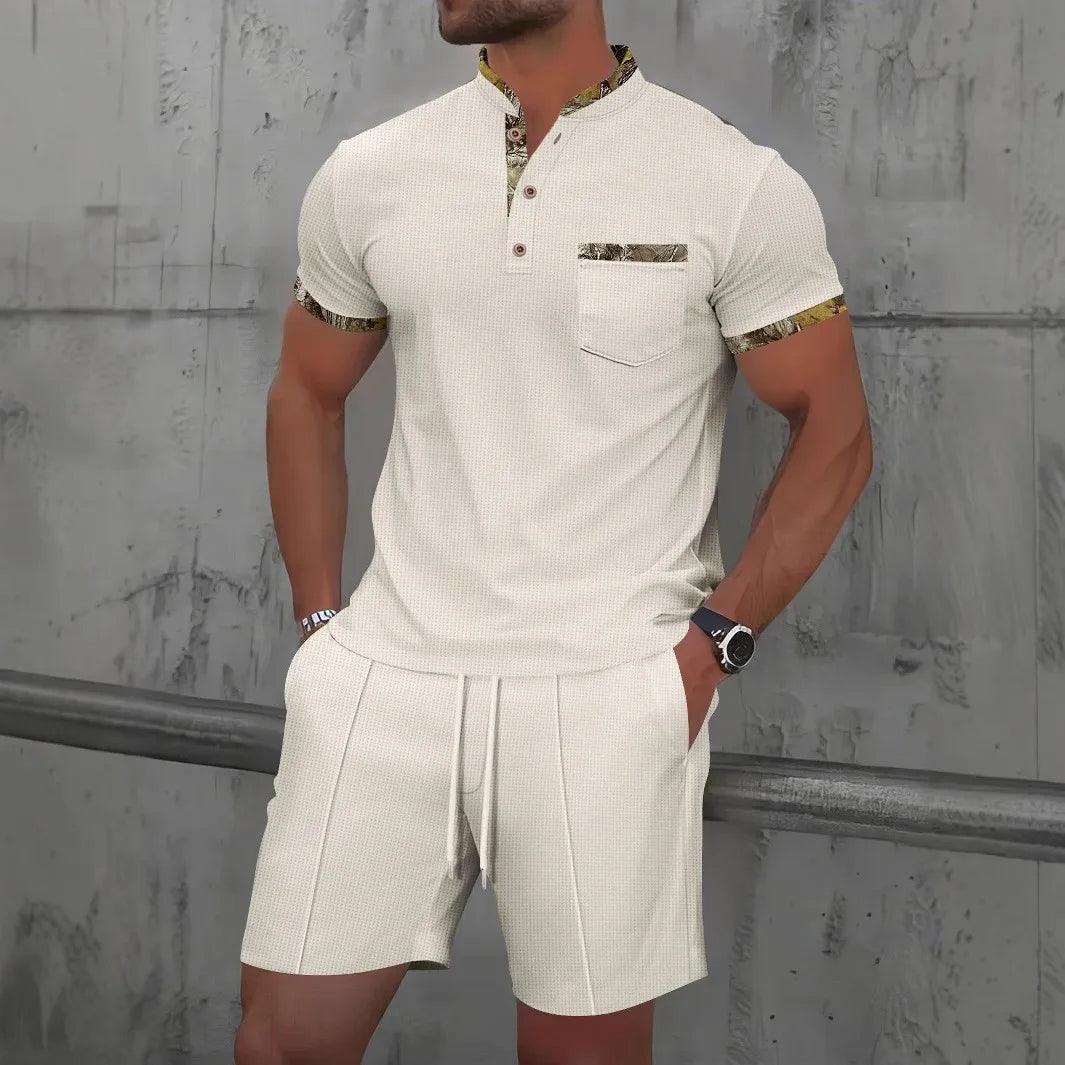 Waffle Zip-Up Polo