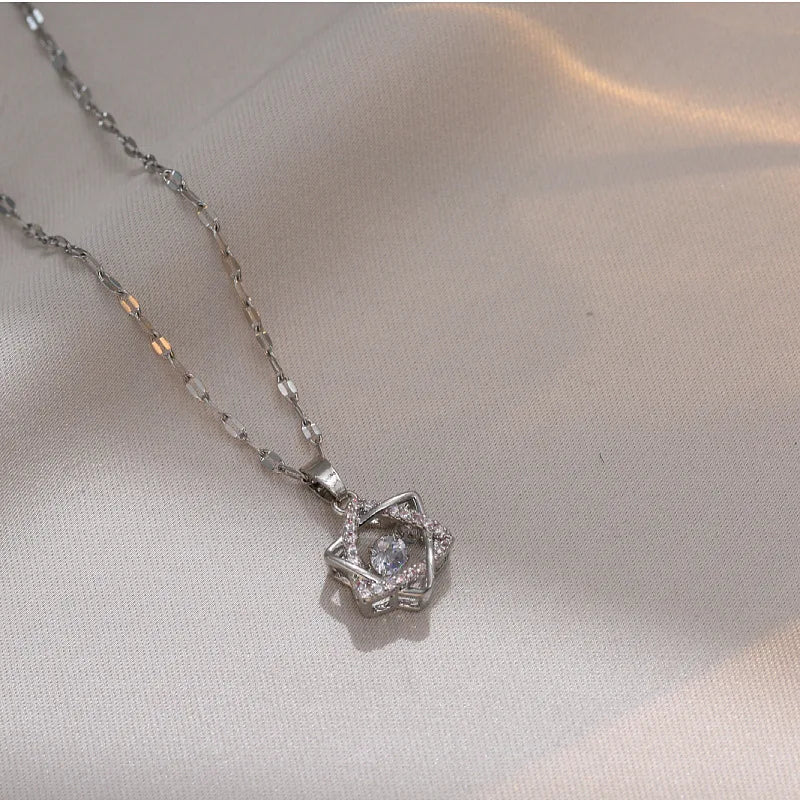 Colar Judaico Magen Estrela de David Prata Mulheres Cristal Israel Joalharia Judaica Hebraica Aço Inoxidável Hanukkah Pendentes