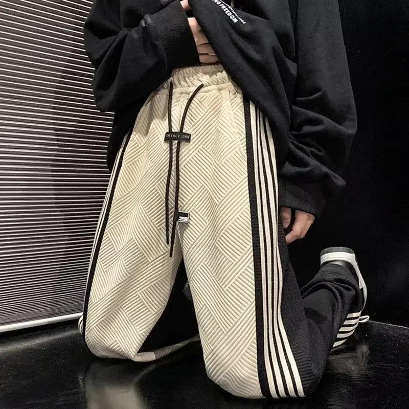Striped Straight-Leg Sweatpants