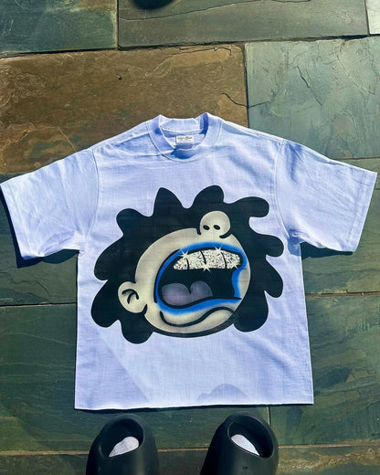 T-shirt ample unisexe en coton style hip-hop streetwear Harajuku avec motif de dessin animé américain chic