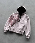 Camisolas com Capuz Oversized Cor-de-Rosa com Fecho e Bordado de Ameixeira Harajuku para Homens e Mulheres Y2K Novas Camisolas Góticas Retrô de Rua
