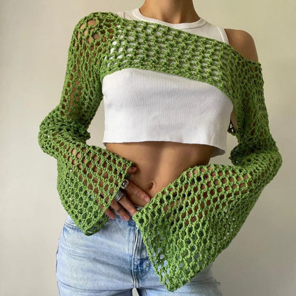 Fishnet Flare Sweater