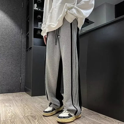 Striped Straight-Leg Sweatpants