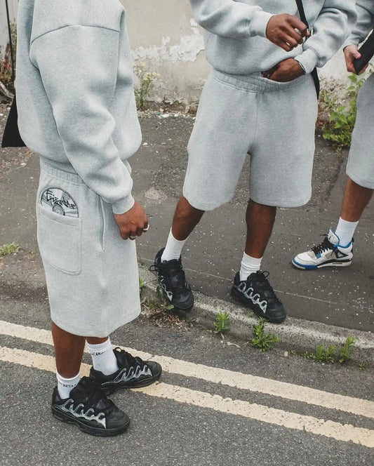 Dark Disc Pattern Shorts Set